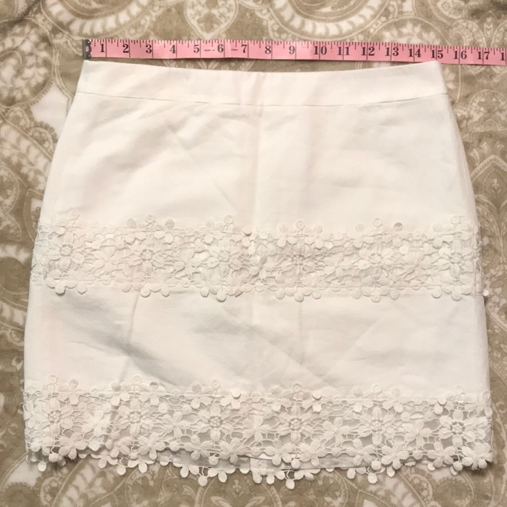 NWT J. Crew Factory white lace mini skirt